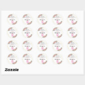 Sticker Rond Princesse Baby shower merci (Feuille)