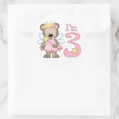 Sticker Rond Princesse Bear 3e anniversaire (Sac)