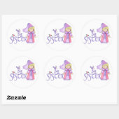 Sticker Rond Princesse Big Sister (Feuille)