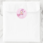 Sticker Rond Princesse Chaise Teddy Ours Balloon Fille Baby sho (Sac)
