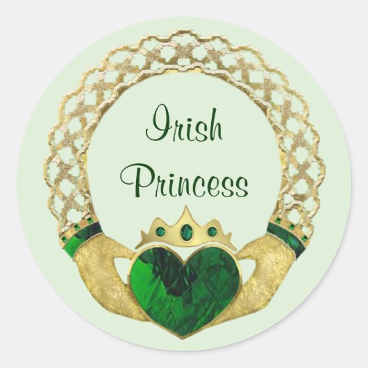 Sticker Rond Princesse Claddagh (Devant)