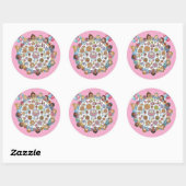 Sticker Rond Princesse Costume à thème (Feuille)