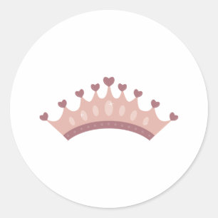 Sticker Rond Princesse Couronne