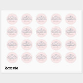 Sticker Rond princesse, couronne, couronne parties scintillant, (Feuille)
