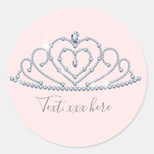 Sticker Rond princesse, couronne, couronne parties scintillant,