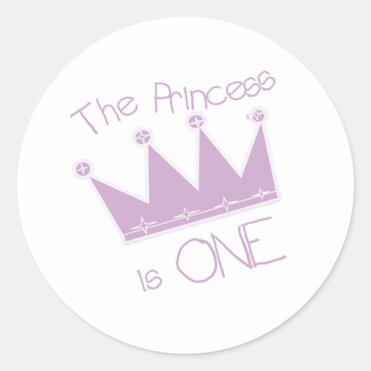 Sticker Rond Princesse Crown 1er anniversaire (Devant)