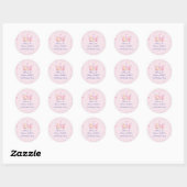 Sticker Rond Princesse Crown Pastel Pink Petite fille Anniversa (Feuille)