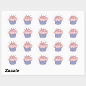 Sticker Rond Princesse Cupcake (Feuille)