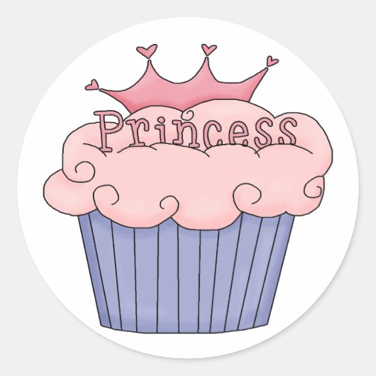 Sticker Rond Princesse Cupcake (Devant)