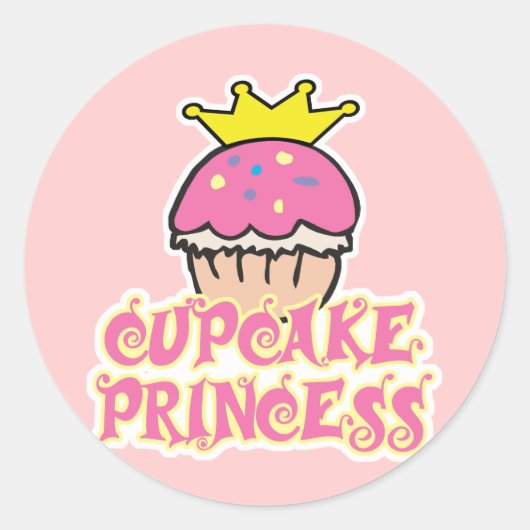 Sticker Rond Princesse Cupcake (Devant)