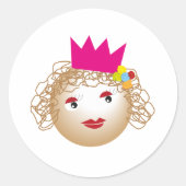 Sticker Rond princesse dans un conte de fées, shower de mariée, (Devant)