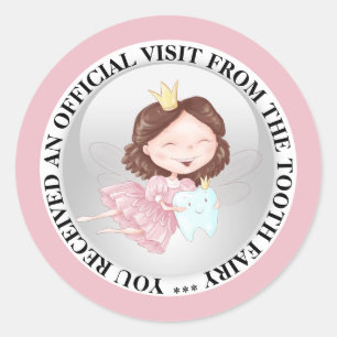 Sticker Rond princesse de fées de dents portant dent do-it-your