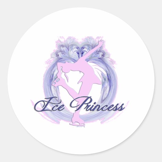 Sticker Rond Princesse de glace rose/pourpre (Devant)