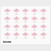 Sticker Rond Princesse de hockey rose (Feuille)