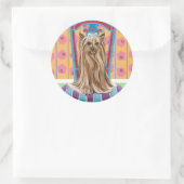 Sticker Rond Princesse de la Couronne Yorkie (Sac)