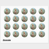 Sticker Rond Princesse de la forêt, Papillon Fée (Feuille)