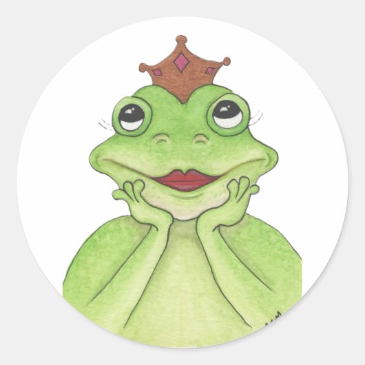 Sticker Rond Princesse de la grenouille (Devant)
