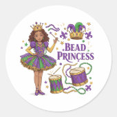 Sticker Rond Princesse de Perles - Mardi Gras (Devant)