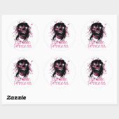 Sticker Rond Princesse de zombi (Feuille)