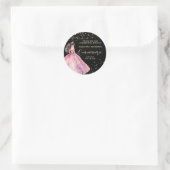 Sticker Rond Princesse d'or rose Quinceañera (Sac)