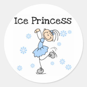 STICKER ROND PRINCESSE DU PATINAGE À GLACE