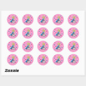 Sticker Rond Princesse en fauteuil roulant (Feuille)