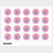 Sticker Rond Princesse en fauteuil roulant (Feuille)