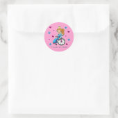 Sticker Rond Princesse en fauteuil roulant (Sac)