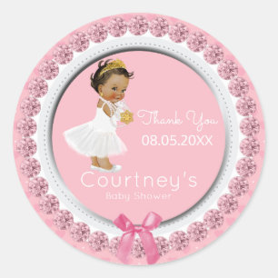Sticker Rond Princesse ethnique Shower Favor de baby shower