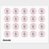 Sticker Rond Princesse Fairy Rose & Gold Merci Favor (Feuille)