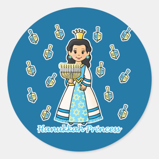 Sticker Rond Princesse Hanoukka (Devant)
