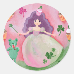 Sticker Rond Princesse Irlandaise de Cupcake