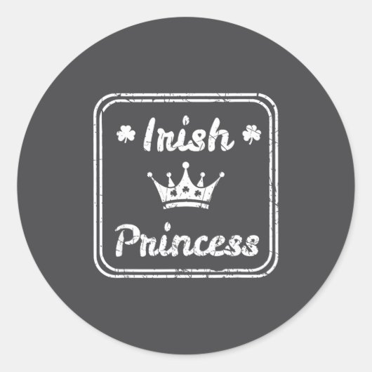 Sticker Rond Princesse irlandaise St Patricks Day (Devant)