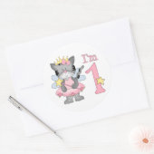 Sticker Rond Princesse Kitty 1er anniversaire (Enveloppe)