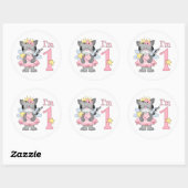 Sticker Rond Princesse Kitty 1er anniversaire (Feuille)