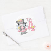 Sticker Rond Princesse Kitty 4e anniversaire (Enveloppe)