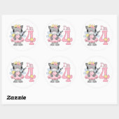 Sticker Rond Princesse Kitty 4e anniversaire (Feuille)