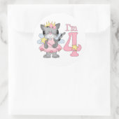 Sticker Rond Princesse Kitty 4e anniversaire (Sac)