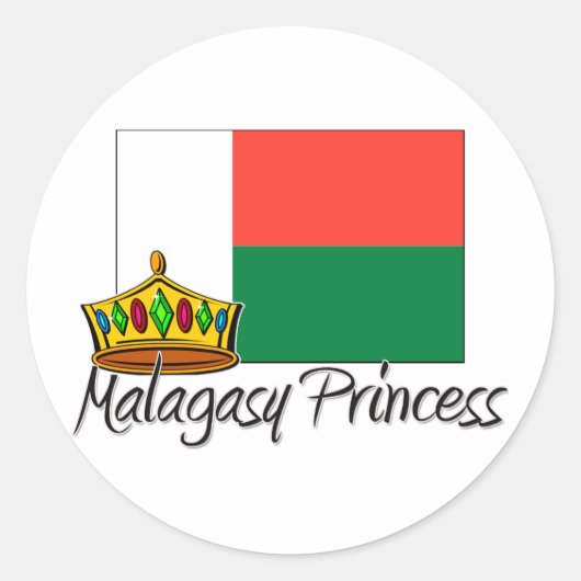 Sticker Rond Princesse malgache (Devant)