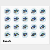 Sticker Rond Princesse Parrotfish avec bébé (Feuille)