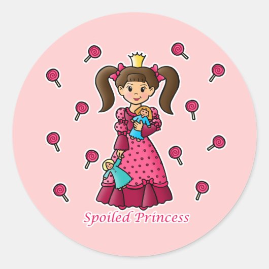 Sticker Rond Princesse pourrie (Devant)