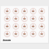 Sticker Rond Princesse rose d'Unicorne (Feuille)