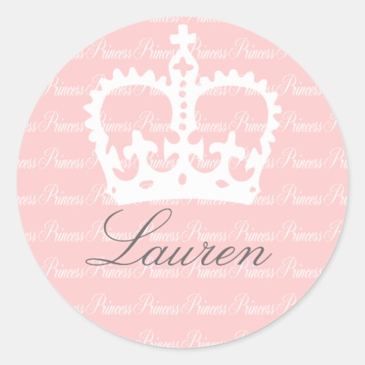 Sticker Rond Princesse rose-n-blanche (Devant)