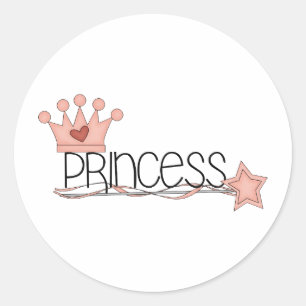 Sticker Rond Princesse rose ・ Princesse Wordart
