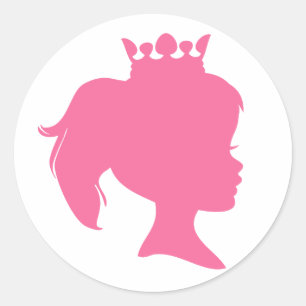 Sticker Rond Princesse rose T-shirts et cadeaux de silhouette
