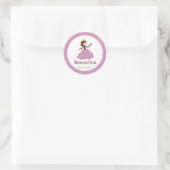 Sticker Rond princesse rose unique et papillon quinceanera (Sac)