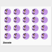 Sticker Rond Princesse royale africaine violette (Feuille)
