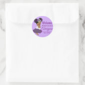 Sticker Rond Princesse royale africaine violette (Sac)