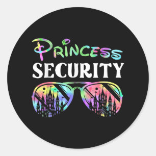 Sticker Rond Princesse Sécurité Anniversaire Drôle Fête Matchin