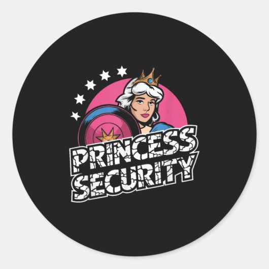 Sticker Rond Princesse Sécurité Anniversaire Papa & Maman G (Devant)
